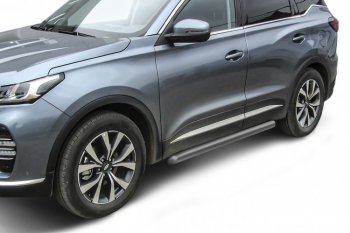 Защита порогов Slitkoff (Ø 76 мм, труба). Chery (Черри) Tiggo 7 PRO (Тиго) (2019-2024)