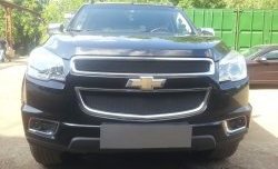 1 469 р. Сетка в решетку радиатора (верхняя) Russtal  Chevrolet Trailblazer  GM800 (2012-2016) дорестайлинг (черная)  с доставкой в г. Королёв. Увеличить фотографию 4