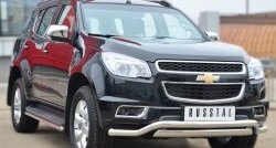 21 899 р. Защита переднего бампера (2 трубыØ76х42 и 63 мм, нержавейка) Russtal Chevrolet Trailblazer GM800 дорестайлинг (2012-2016)  с доставкой в г. Королёв. Увеличить фотографию 3