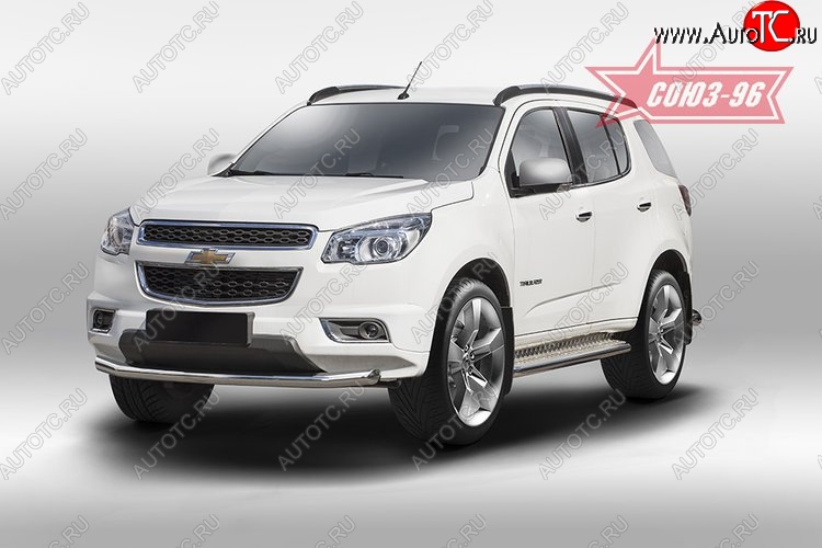 16 469 р. Защита переднего бампера одинарная Souz-96 (d60) Chevrolet Trailblazer GM800 дорестайлинг (2012-2016)  с доставкой в г. Королёв