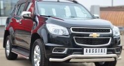 16 899 р. Защита порогов из круглой трубы диаметром 42 мм SLITKOFF  Chevrolet Trailblazer  GM800 (2012-2016) дорестайлинг  с доставкой в г. Королёв. Увеличить фотографию 2