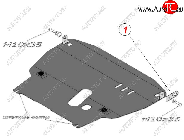 4 999 р. Защита картера двигателя и КПП (большая, V-1,4) Alfeco Chevrolet Aveo T250 хэтчбек 5 дв рестайлинг (2006-2011) (Сталь 2 мм)  с доставкой в г. Королёв