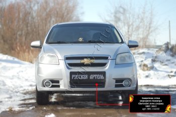 1 429 р. Защитная сетка и заглушка решетки переднего бампера RA Chevrolet Aveo T250 седан рестайлинг (2006-2011)  с доставкой в г. Королёв. Увеличить фотографию 2