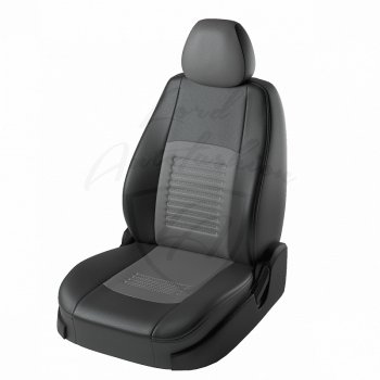 Чехлы для сидений Lord Autofashion Турин (экокожа) Chevrolet Aveo T250 седан рестайлинг (2006-2011)  (Чёрный, вставка серый)