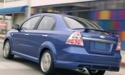 4 499 р. Накладка на задний бампер CT Chevrolet Aveo T250 седан рестайлинг (2006-2011) (Неокрашенная)  с доставкой в г. Королёв. Увеличить фотографию 2