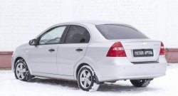 1 129 р. Защитная накладка на задний бампер RA  Chevrolet Aveo  T250 (2006-2011) седан рестайлинг  с доставкой в г. Королёв. Увеличить фотографию 2