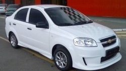 4 599 р. Пороги накладки CT Chevrolet Aveo T250 седан рестайлинг (2006-2011) (Неокрашенные)  с доставкой в г. Королёв. Увеличить фотографию 2