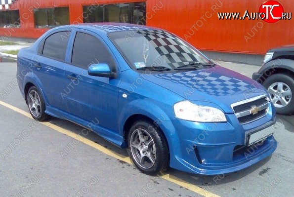 4 599 р. Пороги накладки CT Chevrolet Aveo T250 седан рестайлинг (2006-2011) (Неокрашенные)  с доставкой в г. Королёв