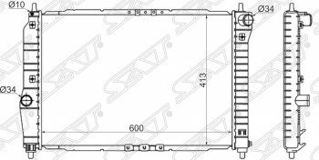 3 589 р. Радиатор двигателя SAT (трубчатый, 1.4, МКПП)  Chevrolet Aveo  T200 (2002-2008), Daewoo Kalos (2002-2008)  с доставкой в г. Королёв. Увеличить фотографию 1