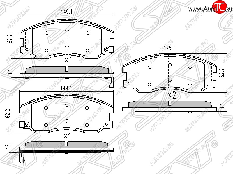 1 769 р. Колодки тормозные SAT (передние)  Chevrolet Captiva (2006-2011), Opel Antara (2006-2010)  с доставкой в г. Королёв