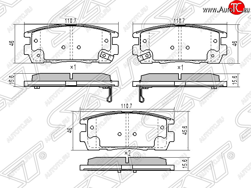 1 029 р. Колодки тормозные SAT (задние)  Chevrolet Captiva (2006-2016), Hyundai Terracan  HP (2001-2007), Opel Antara (2006-2015)  с доставкой в г. Королёв