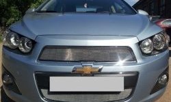 3 199 р. Сетка на бампер Russtal (хром) Chevrolet Captiva 2-ой рестайлинг (2013-2016)  с доставкой в г. Королёв. Увеличить фотографию 2