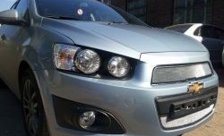 3 199 р. Сетка на бампер Russtal (хром) Chevrolet Captiva 2-ой рестайлинг (2013-2016)  с доставкой в г. Королёв. Увеличить фотографию 5