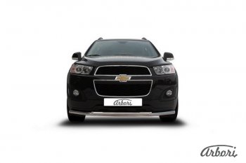 14 363 р. Защита переднего бампера Arbori (нержавейка, 2 трубы d57 и 42 mm). Chevrolet Captiva 2-ой рестайлинг (2013-2016)  с доставкой в г. Королёв. Увеличить фотографию 2