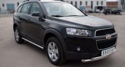 15 999 р. Защита переднего бампера (2 трубыØ63 и 42 мм, нержавейка) SLITKOFF  Chevrolet Captiva (2006-2011)  дорестайлинг  с доставкой в г. Королёв. Увеличить фотографию 4