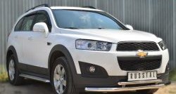 18 399 р. Защита переднего бампера (2 трубыØ63 и 42 мм, нержавейка) SLITKOFF  Chevrolet Captiva (2013-2016) 2-ой рестайлинг  с доставкой в г. Королёв. Увеличить фотографию 4