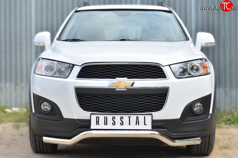 15 449 р. Защита переднего бампера (Ø63 мм волна, нержавейка) SLITKOFF Chevrolet Captiva 2-ой рестайлинг (2013-2016)  с доставкой в г. Королёв