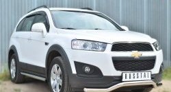 13 849 р. Защита порогов из круглой трубы диаметром 63 мм (рестайлинг) Russtal Chevrolet Captiva 2-ой рестайлинг (2013-2016) (Защита порогов с со скосами на торцах (вариант 1))  с доставкой в г. Королёв. Увеличить фотографию 4