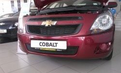 2 089 р. Нижняя сетка на бампер Russtal (черная) Chevrolet Cobalt седан дорестайлинг (2011-2016)  с доставкой в г. Королёв. Увеличить фотографию 2