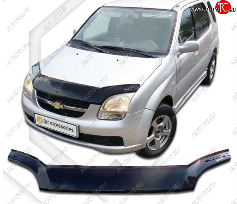 2 099 р. Дефлектор капота (правый руль) CA-Plastic  Chevrolet Cruze  HR51S,HR81S (2001-2008) хэтчбек (Япония) (Classic черный, Без надписи)  с доставкой в г. Королёв