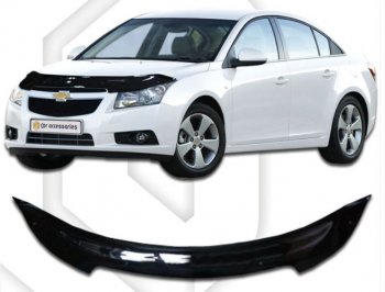 Дефлектор капота CA-Plastic Chevrolet Cruze D2LC седан дорестайлинг (2016-2018)