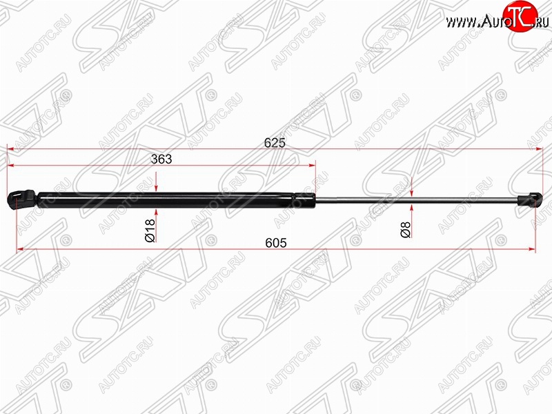 699 р. Газовый упор крышки багажника SAT  Chevrolet Cruze  J305 (2009-2012) хэтчбек дорестайлинг  с доставкой в г. Королёв