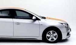 3 999 р. Накладка на передний бампер Extrime Chevrolet Cruze J300 седан дорестайлинг (2009-2012) (Неокрашенная)  с доставкой в г. Королёв. Увеличить фотографию 2