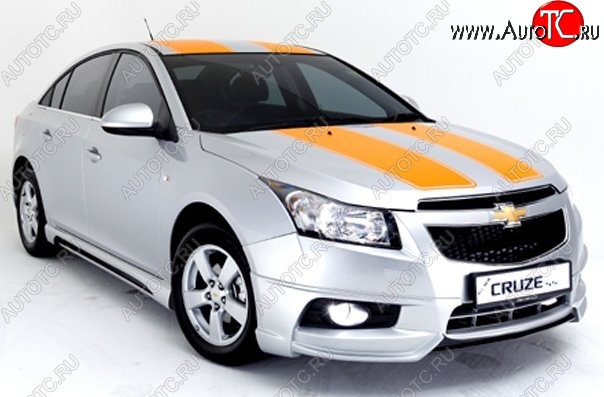 3 999 р. Накладка на передний бампер Extrime Chevrolet Cruze J300 седан дорестайлинг (2009-2012) (Неокрашенная)  с доставкой в г. Королёв