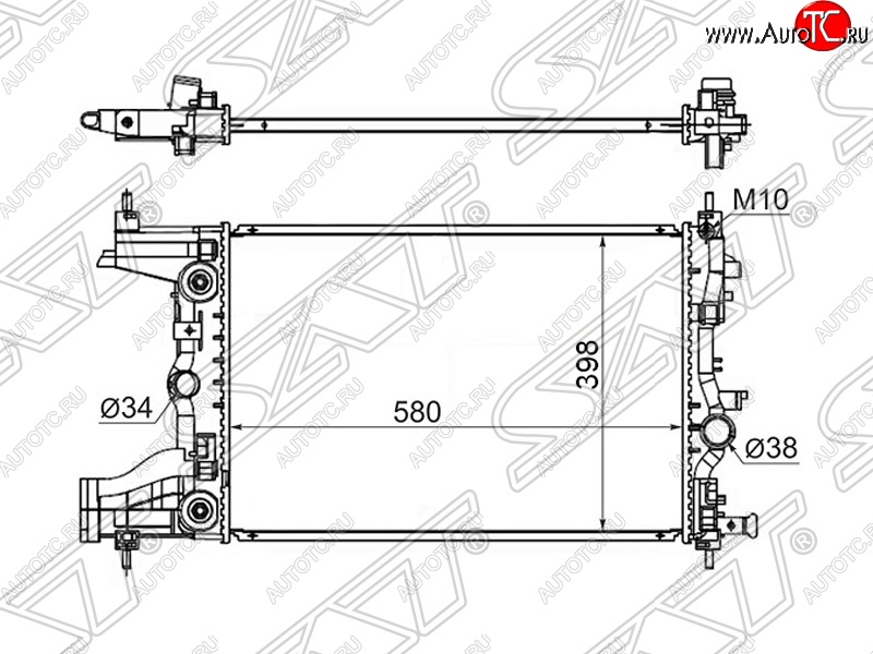 7 399 р. Радиатор SAT (пластинчатый, 1,8/1,6, АКПП)  Chevrolet Cruze (J300,  J305,  J308), Orlando, Opel Astra (J), Zafira (С,  C)  с доставкой в г. Королёв