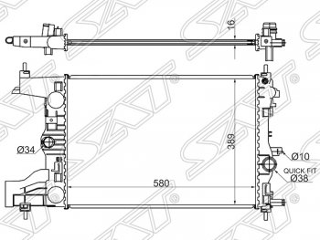 4 099 р. Радиатор двигателя SAT (трубчатый, 1.4/1.6/1.8, МКПП) Opel Astra J универсал рестайлинг (2012-2017)  с доставкой в г. Королёв. Увеличить фотографию 1