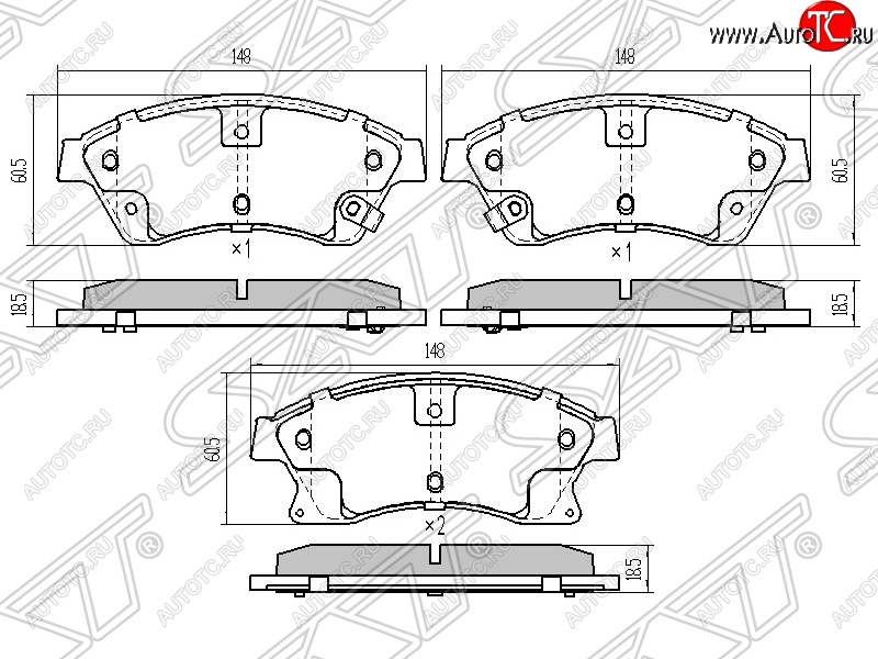 1 699 р. Колодки тормозные передние SAT (диски 276мм) Chevrolet Aveo T300 седан (2011-2015)  с доставкой в г. Королёв