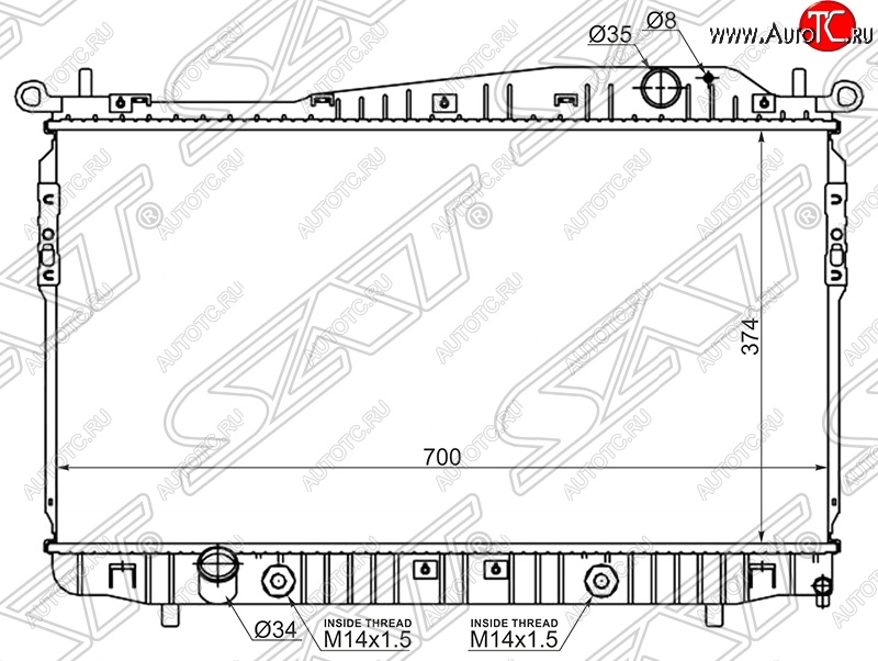 9 849 р. Радиатор двигателя SAT (пластинчатый, 1.8/2.0/2.5, АКПП/МКПП)  Chevrolet Epica  V250 - Evanda  с доставкой в г. Королёв