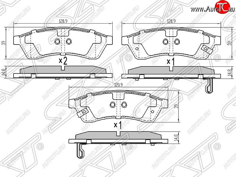 849 р. Колодки тормозные SAT (задние)  Chevrolet Epica  V250 (2006-2012)  с доставкой в г. Королёв