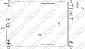 Радиатор двигателя SAT (пластинчатый, МКПП) Daewoo Lanos T100 дорестайлинг, седан (1997-2002)
