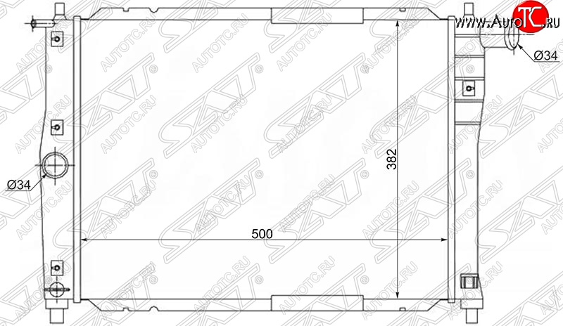 5 349 р. Радиатор двигателя SAT (пластинчатый, МКПП) Daewoo Lanos T100 дорестайлинг, седан (1997-2002)  с доставкой в г. Королёв