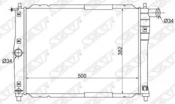 Радиатор двигателя SAT (трубчатый, МКПП, без кондиционера) Chevrolet Lanos T100 седан (2002-2017)