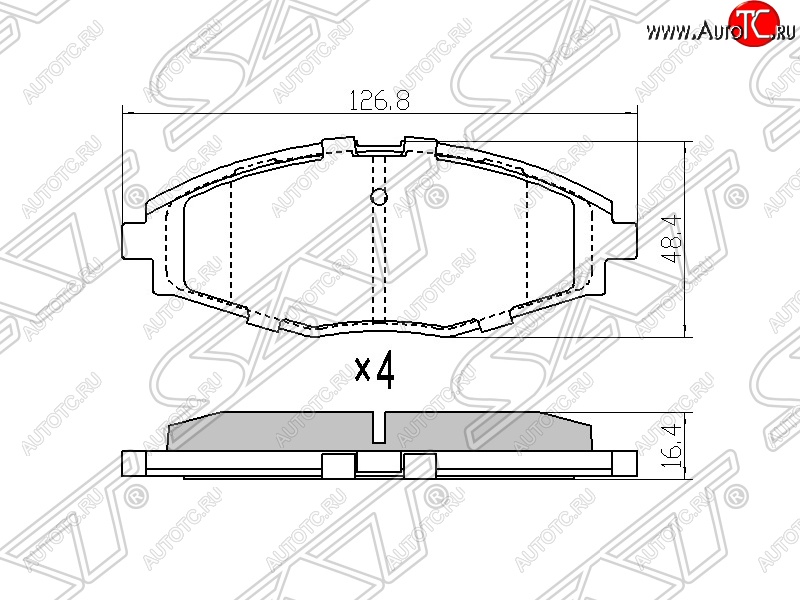 1 059 р. Колодки тормозные SAT (для диска 236 mm)  Chevrolet Lanos  T100 (2002-2017), Daewoo Nexia  рестайлинг (2008-2015), ЗАЗ Chance ( седан,  хэтчбэк) (2009-2017)  с доставкой в г. Королёв