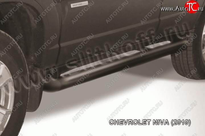 11 749 р. Защита порогов d76 труба Slitkoff Chevrolet Niva 2123 рестайлинг (2009-2020) (Нержавейка, Полированная)  с доставкой в г. Королёв