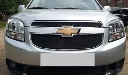 1 389 р. Сетка в решетку радиатора (верхняя) Russtal  Chevrolet Orlando (2011-2018) (черная)  с доставкой в г. Королёв. Увеличить фотографию 4