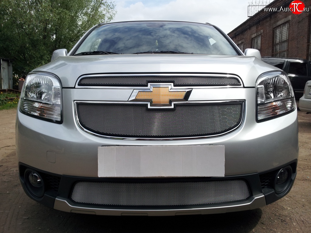 1 539 р. Сетка в решетку радиатора (нижняя) Russtal  Chevrolet Orlando (2011-2018) (хром)  с доставкой в г. Королёв