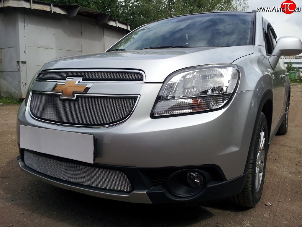 1 449 р. Сетка в решетку радиатора (верхняя) Russtal  Chevrolet Orlando (2011-2018) (хром)  с доставкой в г. Королёв