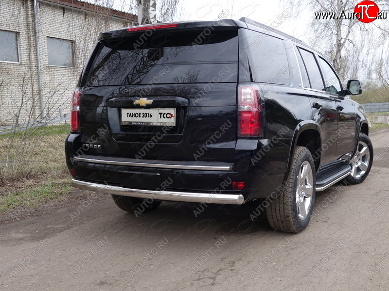 25 999 р. Защита заднего бампера (овальная) ТСС 75х42 мм  Chevrolet Tahoe  K2UC (2014-2021)  с доставкой в г. Королёв