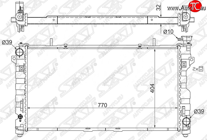 10 599 р. Радиатор двигателя SAT (пластинчатый, 3.3/3.8, МКПП/АКПП) Chrysler Voyager RG минивэн дорестайлинг (2000-2004)  с доставкой в г. Королёв