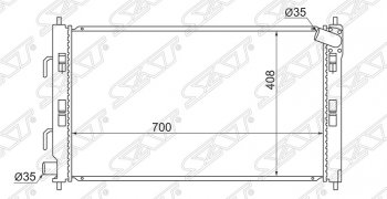 4 999 р. Радиатор двигателя SAT (трубчатый, 1.6/1.5 под автомат) Peugeot 4007 (2007-2012)  с доставкой в г. Королёв. Увеличить фотографию 1