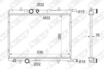 Радиатор двигателя SAT (пластинчатый, 1.1/1.4/1.4D/1.6/1.9D/2.0/2.0D, МКПП) Peugeot Partner M49/M59 дорестайлинг (1997-2002)