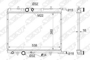 Радиатор двигателя SAT (трубчатый, 1.1/1.4/1.4D/1.6/1.9D/2.0/2.0D, МКПП) Peugeot Partner M49/M59 дорестайлинг (1997-2002)