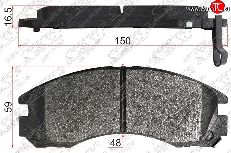 1 399 р. Колодки тормозные SAT (передние) Mitsubishi Airtek (2001-2008)  с доставкой в г. Королёв