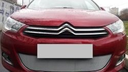 Сетка на бампер (хетчбек) Russtal (хром) CITROEN C4 B7 хэтчбэк 5 дв. (2011-2018)