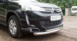 21 649 р. Защита переднего бампера (2 трубыØ76 и 42 мм, нержавейка) SLITKOFF  CITROEN C4 aircross (2012-2017)  с доставкой в г. Королёв. Увеличить фотографию 2