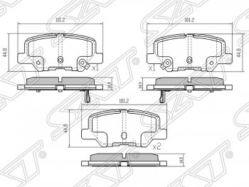 Колодки тормозные задние SAT Mazda 6 GJ дорестайлинг седан (2012-2015)